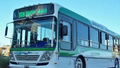 Imagen de un colectivo vacío en una calle del Conurbano