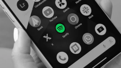 Imagen de la interfaz de Spotify con un teléfono móvil