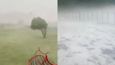 Imagen de una tormenta con granizo en Buenos Aires