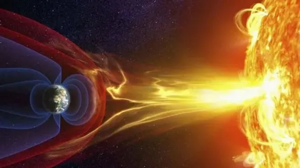 Imagen de una tormenta solar en el espacio