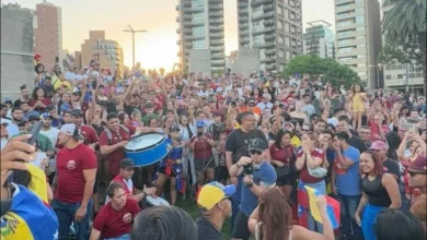Imagen de la concentración en Córdoba tras la captura de Nicolás Maduro