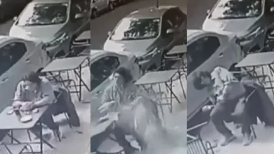 Imagen de un vidrio roto en la vereda