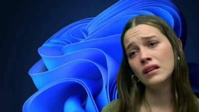 Imagen de una laptop con Windows 11 y un mensaje de error en la pantalla