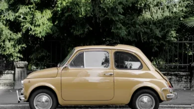 Imagen de un auto antiguo con un legajo de documentos