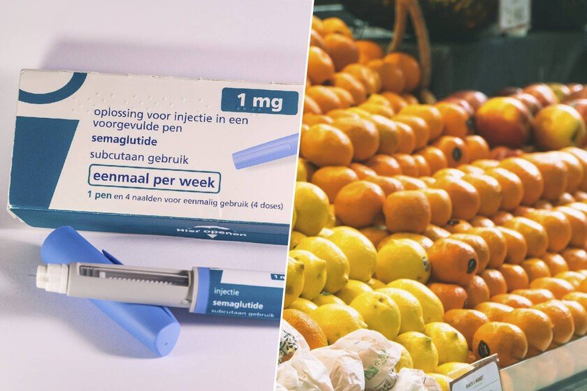 Imagen de una persona comprando frutas y verduras en un supermercado