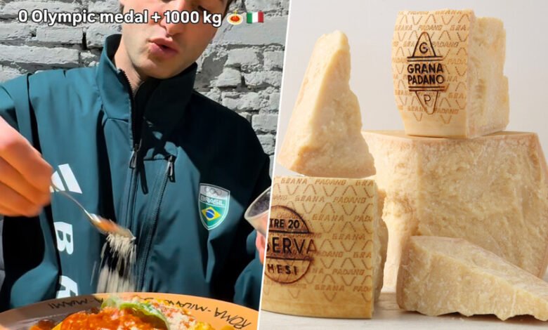 Imagen de un plato de pasta con queso Grana Padano rallado