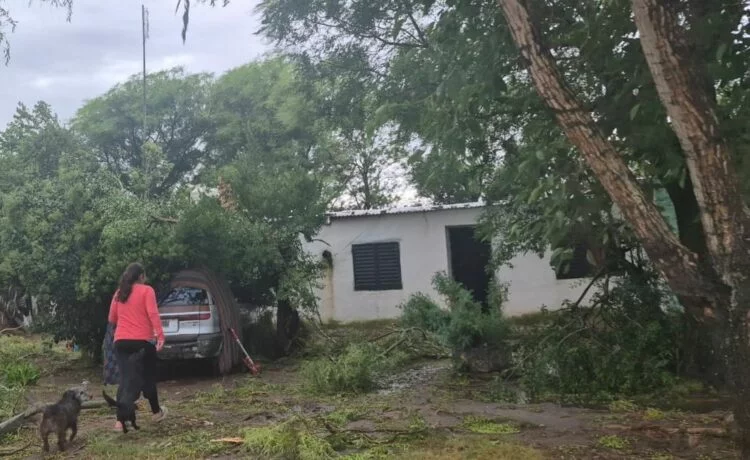 Imagen de una calle anegada en Colonia Bremen después del temporal