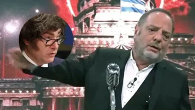 Baby Etchecopar y Javier Milei en una imagen de archivo