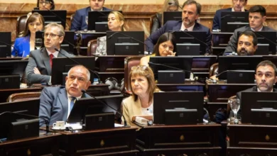 Nancy Pazos encadenada y amordazada frente al Congreso de la Nación