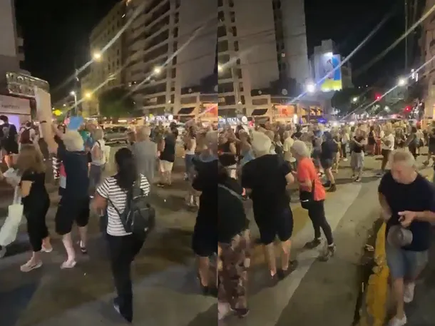 Imagen de un cacerolazo en la Ciudad de Buenos Aires