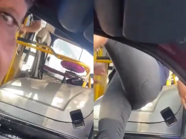 Chofer de colectivo y automovilista peleando en Hurlingham