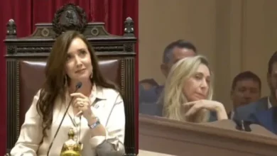 Victoria Villarruel y Karina Milei durante el debate por la Reforma Laboral