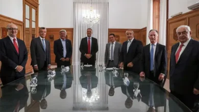 Empresarios argentinos reunidos en la Casa Rosada