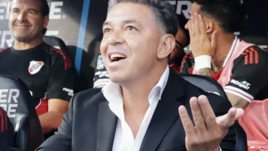 Marcelo Gallardo en una conferencia de prensa