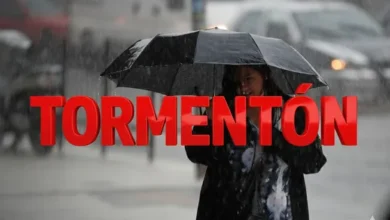 Imagen de un tormentón en Buenos Aires con fuertes lluvias y viento