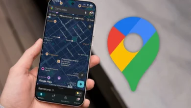 Icono verde de Google Maps en una ruta