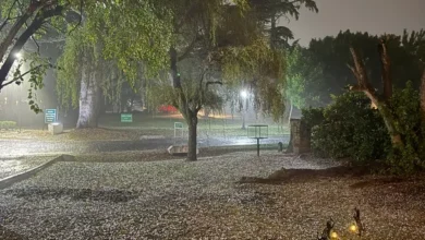 Imagen de granizo cayendo en la Ciudad de Buenos Aires