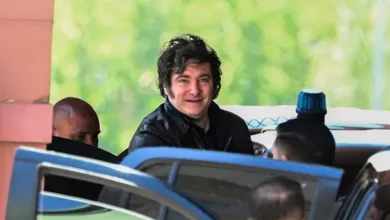 Imagen de Javier Milei en un acto público