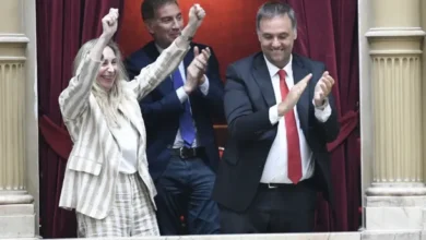 Karina Milei y otros funcionarios celebran la aprobación de la Reforma Laboral en Diputados