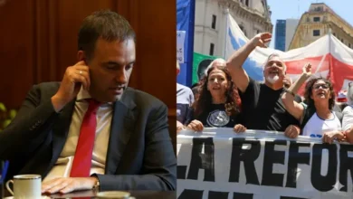Manuel Adorni y Rodolfo Aguiar en medio del conflicto por la Reforma Laboral