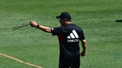 Marcelo Gallardo en una práctica de River
