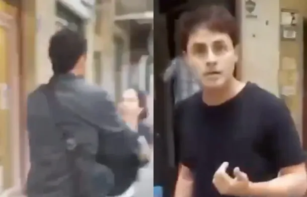 Imagen de Martín Candalaft en una discusión callejera