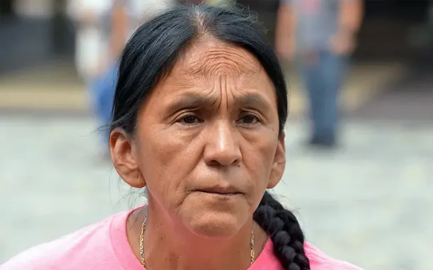 Imagen de Milagro Sala en una rueda de prensa