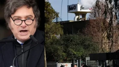 Imagen de Javier Milei en medio del cierre de FATE