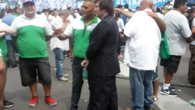 Javier Milei en la marcha de Camioneros en 2018