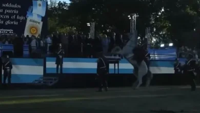 Imagen del presidente Javier Milei en el acto por San Lorenzo
