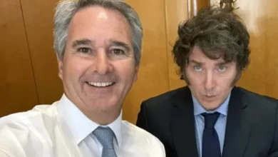 Pablo Quirno y Javier Milei en una reunión
