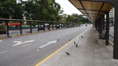 Imagen de calles vacías en la Ciudad de Buenos Aires durante el paro general