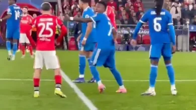 Gianluca Prestianni en acción durante un partido de la Champions League