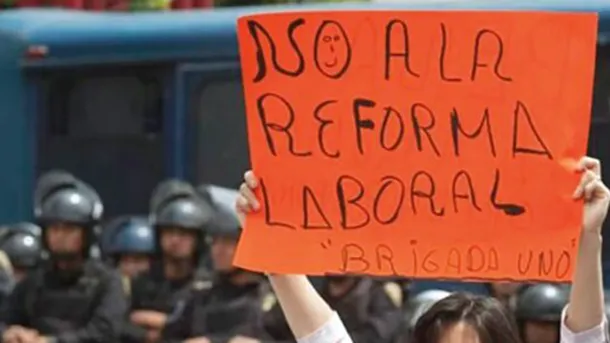 Imagen de una protesta contra la reforma laboral