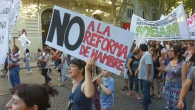 Protestas contra la reforma laboral en Argentina