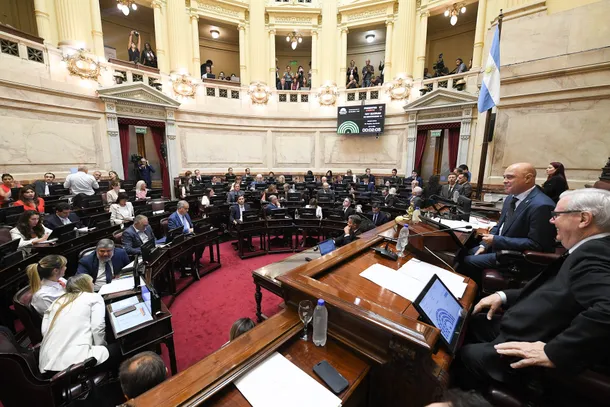 Foto del Senado Argentina durante la aprobación del acuerdo