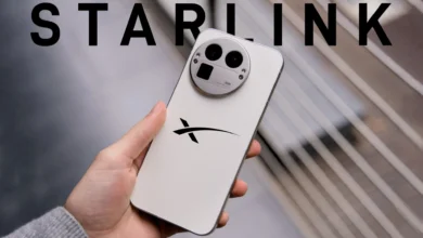 Imagen de un móvil con conexión satelital de Starlink