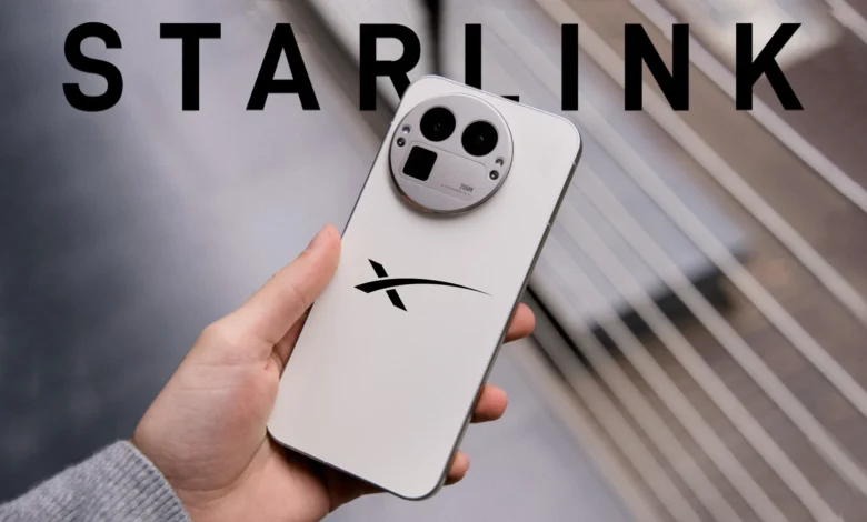 Imagen de un móvil con conexión satelital de Starlink