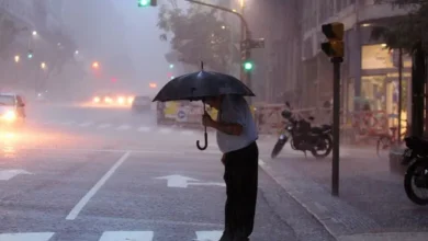 Imagen de tormenta en el AMBA con lluvias y vientos fuertes