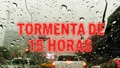 Imagen de un tormentón sobre la Ciudad de Buenos Aires