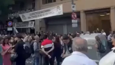 Trabajadores judiciales protestando en la Justicia del Trabajo en CABA