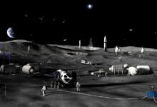 Ilustración de la base lunar permanente que la NASA planea construir