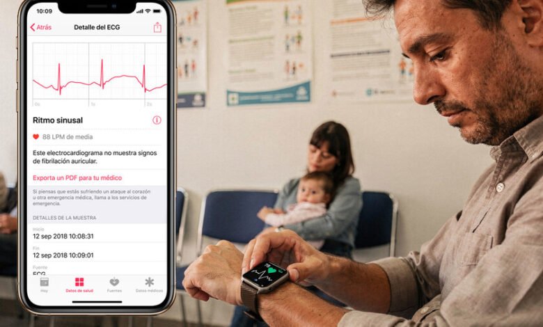 Persona usando un smartwatch para monitorizar su salud