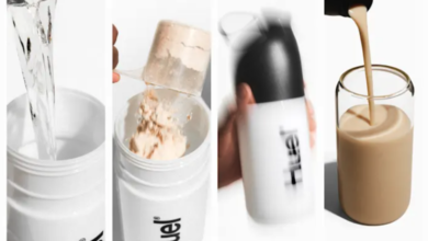 Imagen de un vaso de batido nutritivo de Huel