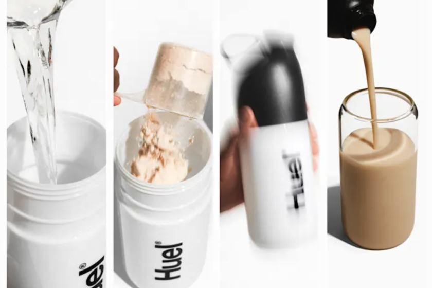 Imagen de un vaso de batido nutritivo de Huel