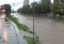 Crecida del río Suquía en la Costanera de Córdoba