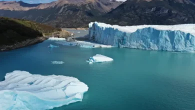 Imagen de un glaciar en la cordillera argentina
