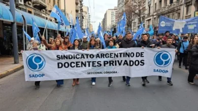 Imagen de docentes privados en movilización