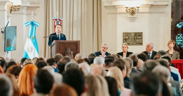 El presidente del TSJ de Córdoba, Domingo Sesin, durante su discurso en la apertura del año judicial 2026