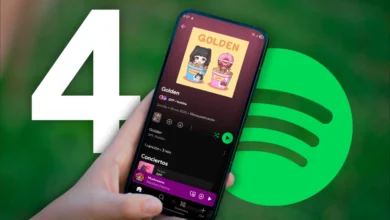 Interfaz de usuario de Spotify en un dispositivo móvil